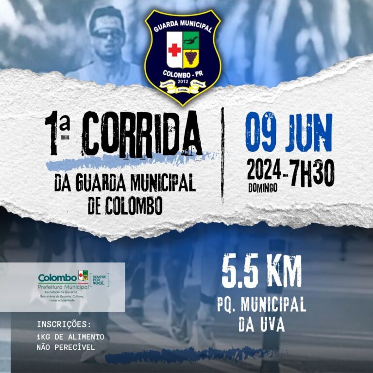 Últimos dias para retirar seu kit da 1ª Corrida da Guarda Municipal de Colombo Últimos dias para retirar seu kit da 1ª Corrida da Guarda Municipal de Colombo