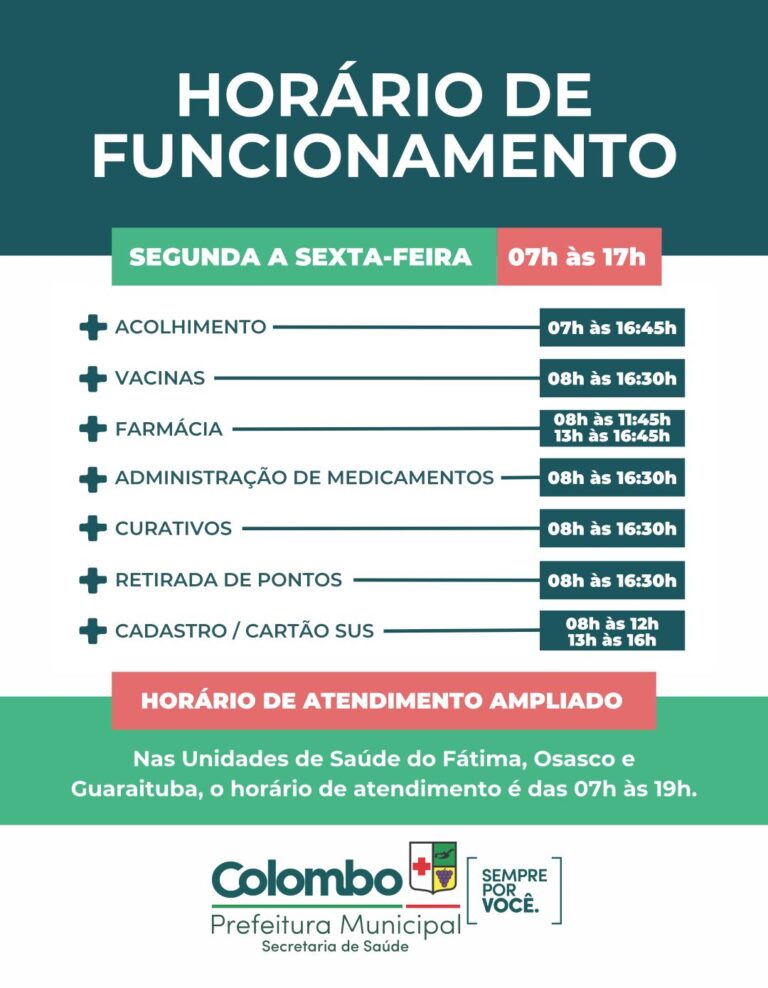 Unidades de Saúde tem horário estendido para facilitar acesso à saúde Unidades de Saúde tem horário estendido para facilitar acesso à saúde