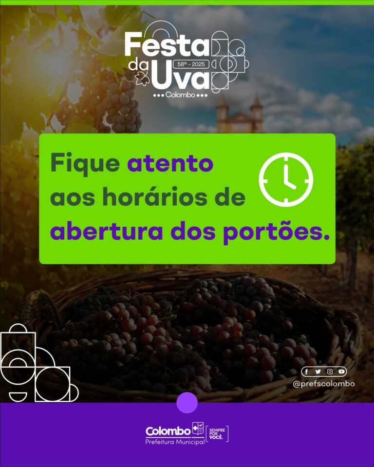 Horários de Abertura dos Portões – 58ª Festa da Uva Horários de Abertura dos Portões – 58ª Festa da Uva